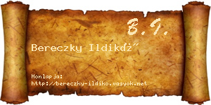 Bereczky Ildikó névjegykártya