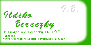 ildiko bereczky business card